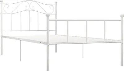 Produktbild von vidaXL Bettgestell Weiß Metall 90×200 cm