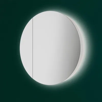 Image de Armoire de toilette salle de bain avec éclairage TALOS Picasso Style blanc Ø 60cm - avec corps en aluminium de haute qualité - Meuble de salle de bain moderne avec éclairage LED intégré