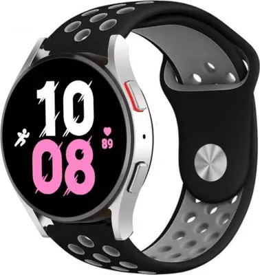 Produktbild von Strap-it Samsung Galaxy Watch 5 - 44mm Sportarmband (Schwarz/Grau)