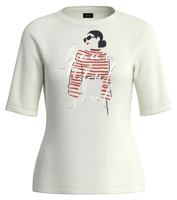 Produktbild von s.Oliver 2174205.02D6.36, T-Shirt, Erwachsener, Weiblich, Cremefarben, Leger, Regular fit
