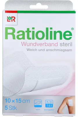 Produktbild von Ratioline Wundverband 15x10 cm steril, 5 St. Wundauflagen