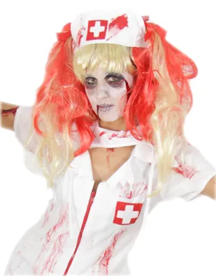 Produktbild von blutige Zombie Krankenschwester Perücke