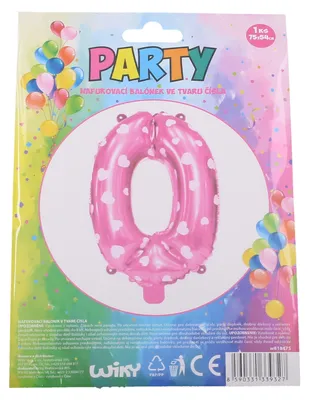 Image de Ballon Gonflable - Chiffre 0 Rose