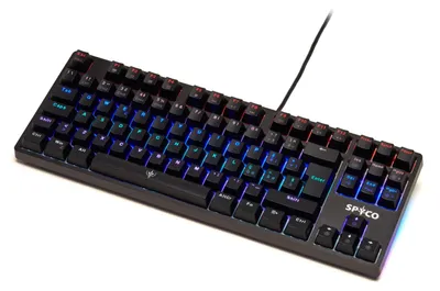 Immagine prodotto di Spyco Tastiera Meccanica Gaming Tenkeyless Challenge KE-112, Layout Italiano 87 Tasti, Switch Outemu Marroni, Retroilluminazione LED RGB