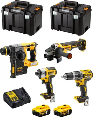 Immagine prodotto di Kit DeWALT DWK400 (DCD796 + DCH273 + DCG405 + DCF887 + 2 x 5,0 Ah + DCB115 + 2 x TSTAK VI)
