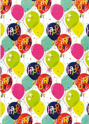 Produktbild von Geschenkpapier - Röllchen - 70x150 cm - HappyBirthday Luftballons