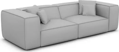 Produktbild von Echtleder 3-Sitzer Couch Arelia Hellgrau