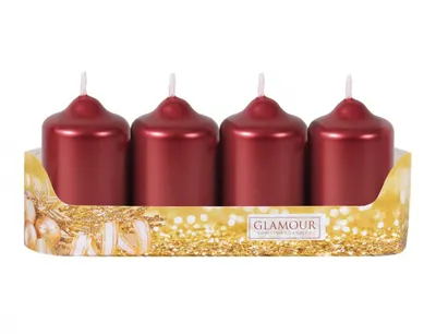 Image de Bougie de l'Avent Nohel Garden rouleau métallique d5x9cm 4pcs