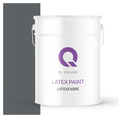 Produktbild von Latexfarbe Anthrazit 10L | Matte Innenfarbe Klasse 3 | Hohe Deckkraft & Scheuerfest | Für Wand & Decke