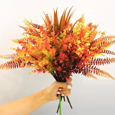 9 Kunstherfstbloemen Dekor – Herbstpflanzen mit Eukalyptus & Lavendel