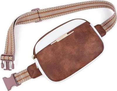 Produktbild von Unyqoos® Damen Gürteltasche – vegane Leder‑Crossbody, wasserabweisend & kratzfest, verstellbarer Riemen 64–100 cm, Maße 2,64 inch x 6,5 cm x 5,91 inch