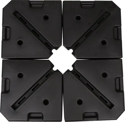 Produktbild von Outsunny Schirmgewicht, 4-tlg. Schirmständer, mit 80 kg Wasser oder 120 kg Sand befüllbar, HDPE, Schwarz, 100 x 100 x 9,5 cm