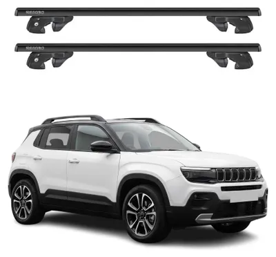 Imagen del producto de Soportes básicos para portaequipajes para Jeep Avenger 2023-2026, aluminio, 90 kg, con color negro, 2 piezas, Imagen generada por IA