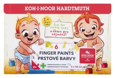Zdjęcie produktu dla Farby do malowania palcami 6 kolorów po 50 ml