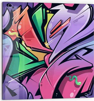 Produktbild von DEQORI Küchenrückwand Glas 60x60 cm 'Urbane Farbexplosion' Spritzschutz Bad Rückwand Küche