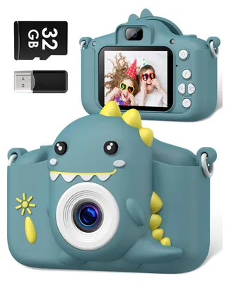 Produktbild von 1080P 2,0-Zoll-Bildschirm Fotoapparat Kinder mit 32GB-Karte Selfie Digitalkamera Kinder Fotokamera Kinder für 3-12 Jahre Jungen und Mädchen