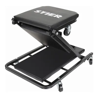 Produktbild von STIER Werkstatt-Rollliege und -Sitz 2in1 Multi+, ideal für bequemes Arbeiten im KFZ-Bereich, gepolstert für Komfort, vielseitiges Montagerollbrett, kombiniert Rollbrett und Montageliege