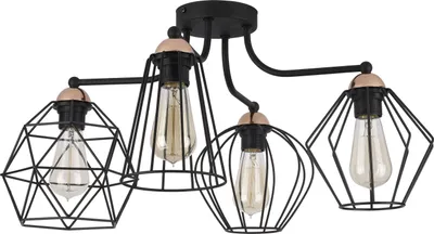 Produktbild von Deckenleuchte GALAXY Schwarz 4x E27 60W 1645 TK Lighting