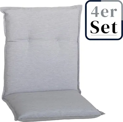Produktbild von 4er Set Niedriglehner Auflage Taipeh, Motiv - Uni, grau, 98x46x6cm