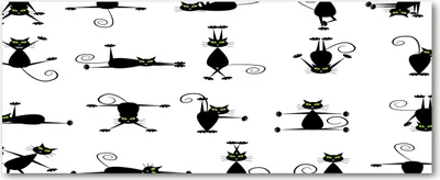 Produktbild von Tulup® Leinwandbild - 125x50 cm - Wandkunst - Drucke auf Leinwand - Leinwanddruck  - Tiere - Schwarz - Katzen