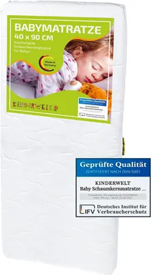 Produktbild von Baby Schaumkernmatratze Comfort gesteppt Babymatratze Matratze 40 x 90 weiß