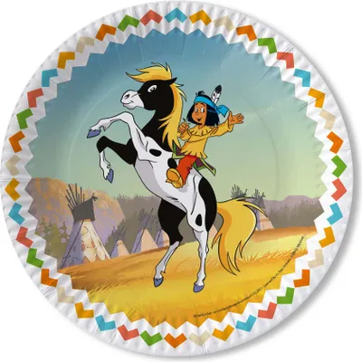 Produktbild von Yakari Partyteller für Kindergeburtstag und Mottoparty, 8 Stück, Durchmesser 23cm