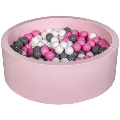 Produktbild von Bällebad Spielplatz + 300 Bälle rosa weiß, hellrosa, grau