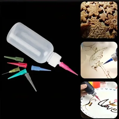 Produktbild von GKA 8 teiliges Squeeze Set Quetschflasche für feine Verzierungen von Kuchen Torten Speisen Dekorationsstift