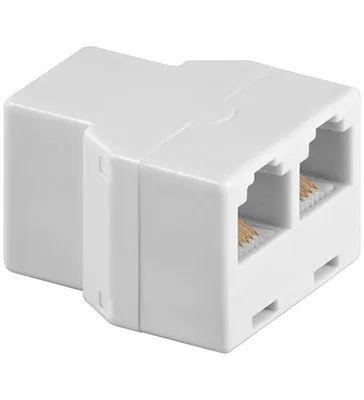 Produktbild von Telefon Adapter RJ12/6P6C 1xF-Buchse 2xF-Buchse, weiß, Good Connections®