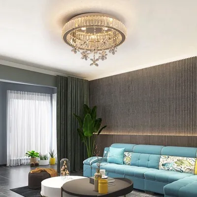 Imagen del producto de Lámpara de techo, candelabro de cristal - Diseño moderno y lujoso - 6,65 kg - Ideal para salón y comedor