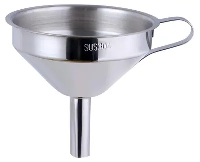 Trichter mit Sieb, Edelstahl 304, 10,7 cm Ø, Silber