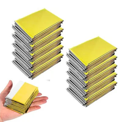 Obrázek produktu pro Záchranná deka termodeka - 160 x 210 cm - Zlatá a stříbrná - 10 ks