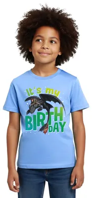 Produktbild von Spreadshirt Drachenzähmen Leicht Gemacht Geburtstags Kinder T-Shirt, 98/104 (3-4 Jahre), Himmelblau