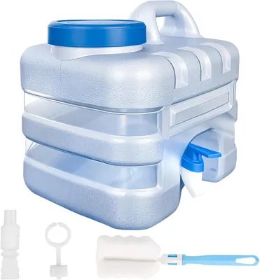 Imagen del producto de Cubo de plástico de 5 litros con grifo, portátil, ideal para camping y jardinería