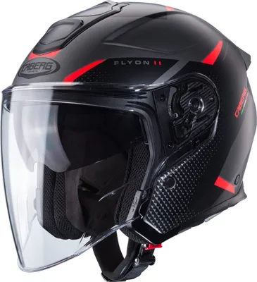 Produktbild von Caberg Flyon II Boss Jethelm, grau/schwarz/rot, L (59/60)