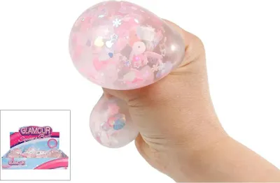 Produktbild von Van Manen Quetschball Glitterblume 6cm, 4-fach sortiert 621220