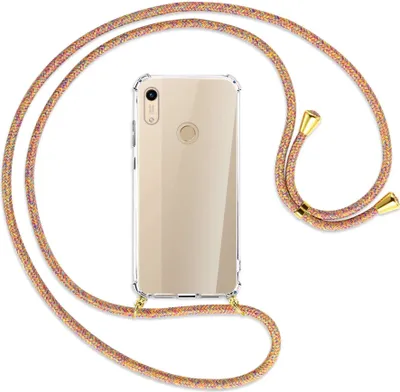 Produktbild von Handykette Backcover-Schutzhülle mit Band (Metall goldfarben) für Honor 8A / Huawei Y6s 2019 - Rainbow