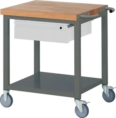 Produktbild von STIER Fahrbare Werkbank Premium mit 1 Schublade und Ablageboden BxTxH 750x700x880 mm