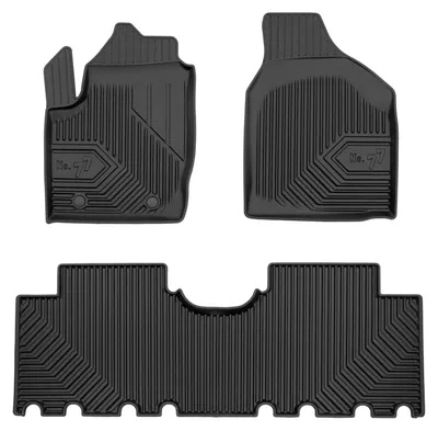 Image de Tapis avant en caoutchouc + tunnel pour Ford Galaxy I 1995-2006 (monospace) – 3 pièces, noirs, sur mesure