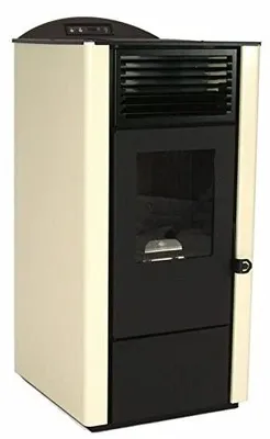 Produktbild von Pelletkamin 9,5 kW, Schwarz – Freistehender Pelletkamin – Für Räume bis zu 300 m²