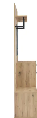 Produktbild von Merax Garderoben-Set mit Spiegel, Schuhbank und Hochglanzfront, Flurmöbel mit Sitzbank, Schublade und Klapptüren, platzsparend und modern, Weiß Holzoptik