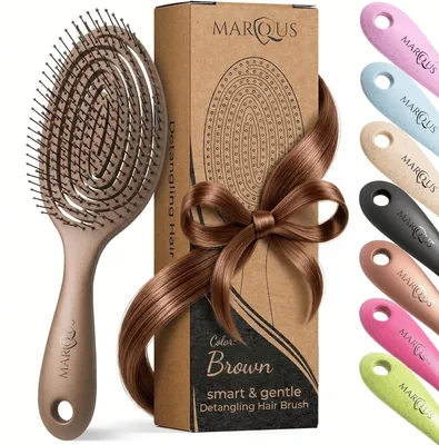 Produktbild von marQus Bio-Haarbürste – Entwirrbürste mit Doppelspiralfeder