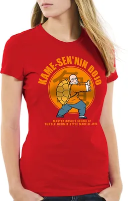 Produktbild von style3 Roshi Kame Sennin Dojo Damen T-Shirt turtle ball z songoku, Farbe:Rot, Größe:L