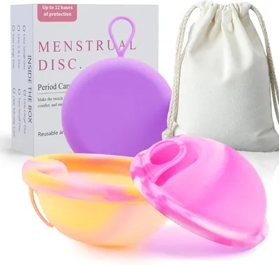 Produktbild von 2er Pack Wiederverwendbare Menstruation Disc, Leckfrei, Silikon, Größe S+L, Für Sport und Schwimmen