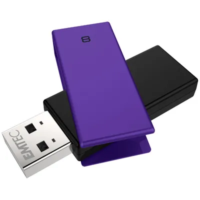 Produktbild von Emtec C350 Brick 2.0 USB-Stick 8 GB USB Typ-A Schwarz, Violett