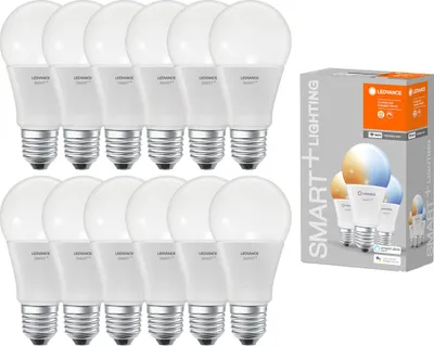 Produktbild von 12 x Ledvance LED Smart+ Leuchtmittel Birne A60 9W = 60W E27 matt 806lm Tunable White 2700K-6500K Dimmbar App Google Alexa WiFi