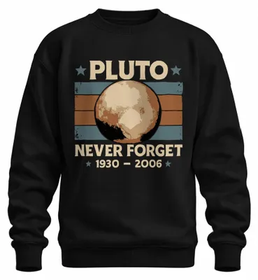 Obrázek produktu pro Pluto Never Forget 1930 2006 Vintage Retro Space Astronomy Uni mikina, černá, L