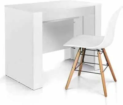 Immagine prodotto di Milani Home - tavolo consolle allungabile da pranzo 90-230 x 50 cm, bianco, legno