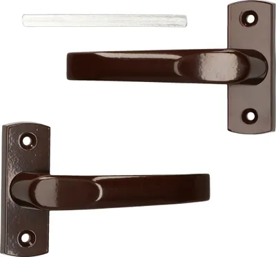 Zdjęcie produktu dla Para klamek KOTARBAU® 125 mm brazowa z krótkim szyldem i kwadratem do wkladki bebenkowej