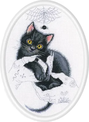 Produktbild von RTO Kreuzstich Set "Katzenmagie", Zählmuster, 16,5x25cm